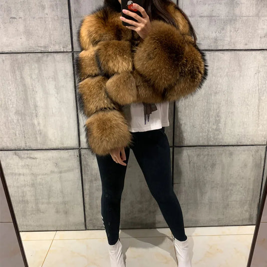 Celine Luxury Raccoon Fur Mink Coat